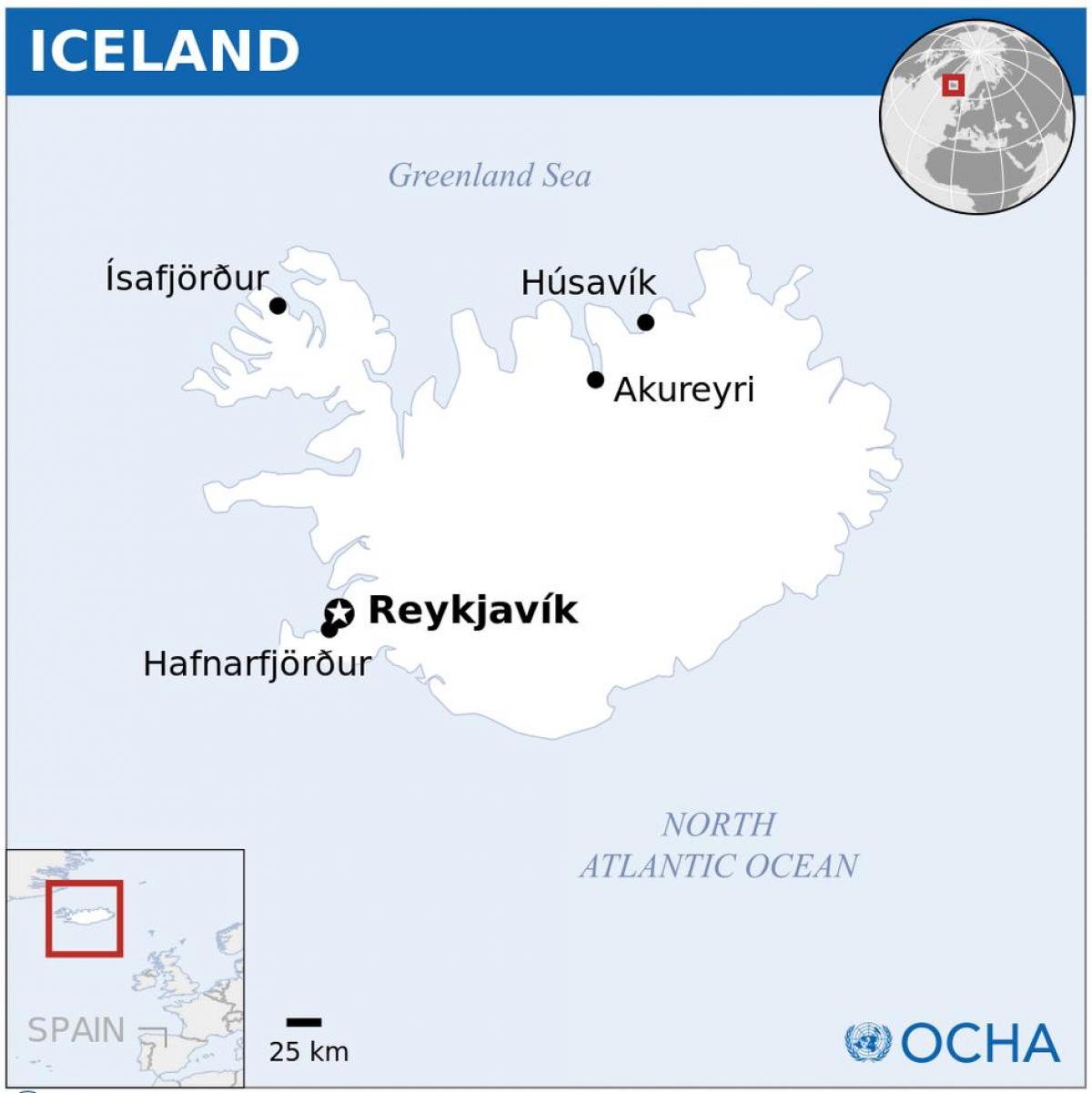 Mappa della capitale islandese