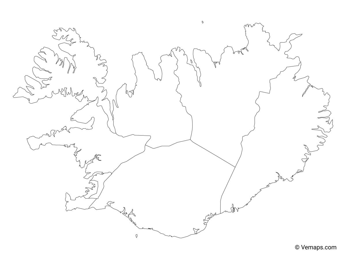 Mappa delle curve di livello dell'Islanda